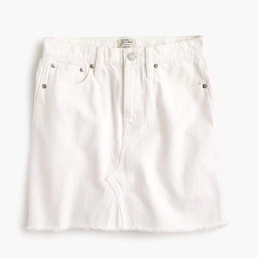 J Crew White Denim Skirt Size: 28
